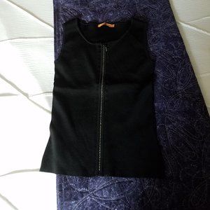 Belldini black rhinestone zipper tank PS